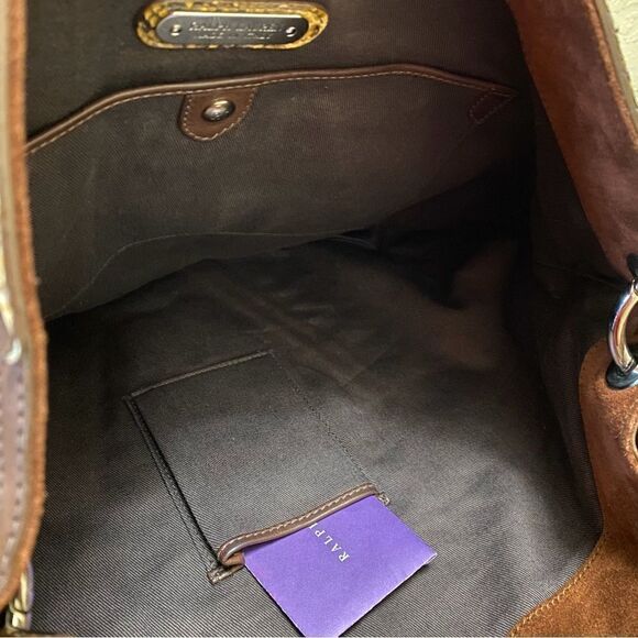 Ralph Lauren Collection Italian Tan Python Western Flame Stitch Hobo Handbag - Picture 16 of 16